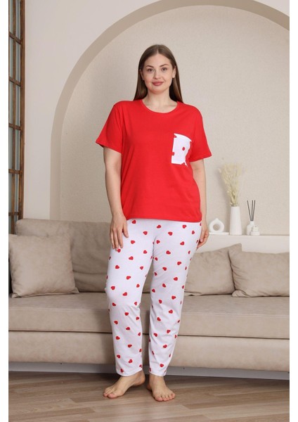 %100 Pamuk Büyük Beden 3 Parça Kadın Pijama Takımı modelleri