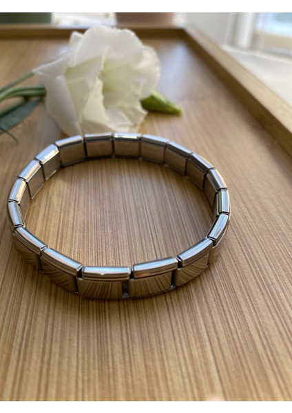 Charm Italyan Yazısız Düz Gümüş Renk Çelik Bileklik fiyatları