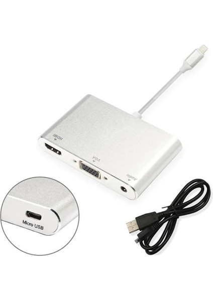 Iphone Ipad P32 HDMI VGA Av Audio Dönüştürücü ADAPTÖR-(5775) - SBS8558-1991 fiyatları
