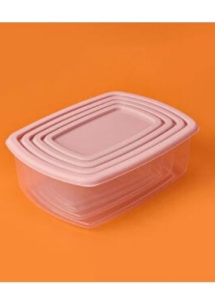 Renkli 4'lü Dikdörtgen Saklama Kabı Seti, Pratik ve Şık Mutfak Çözümü fiyatları