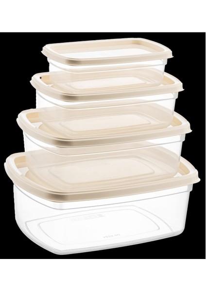 Renkli 4'lü Dikdörtgen Saklama Kabı Seti, Pratik ve Şık Mutfak Çözümü fırsatları