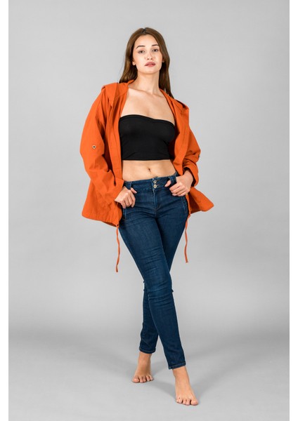 Müslin Kadın Kapüşonlu Ceket