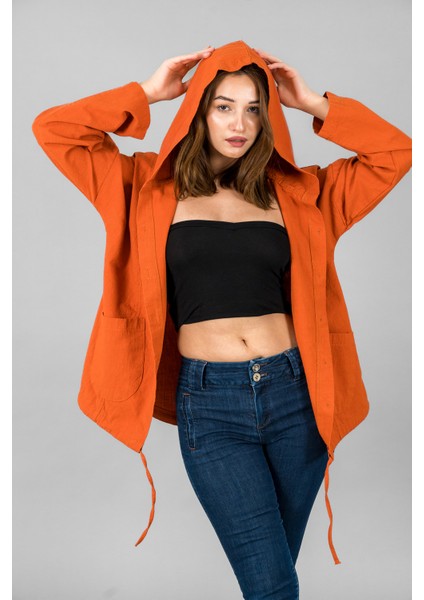 Müslin Kadın Kapüşonlu Ceket