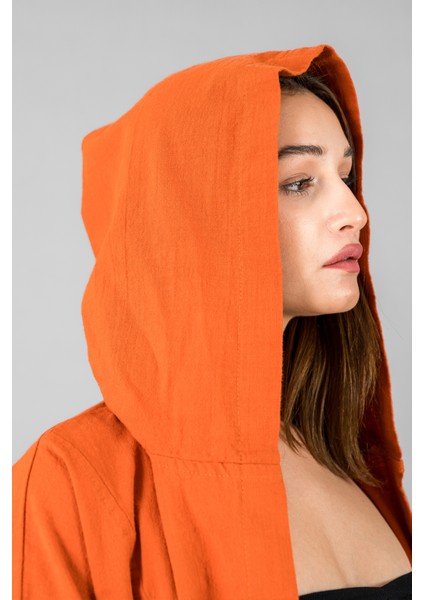 Müslin Kadın Kapüşonlu Ceket