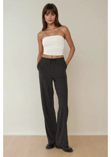 Kadın Askısız Drapeli Crop Top White