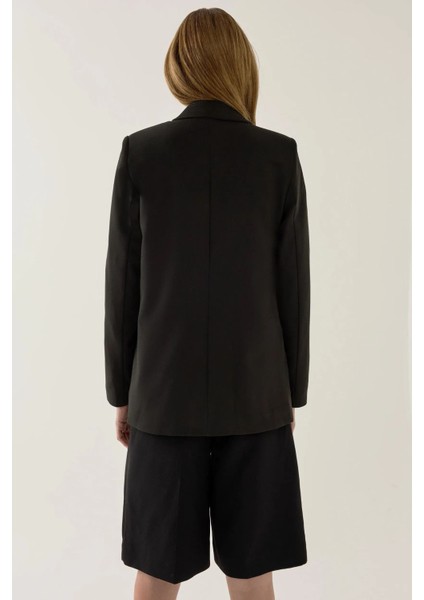 Kadın Astar Detaylı Blazer Siyah