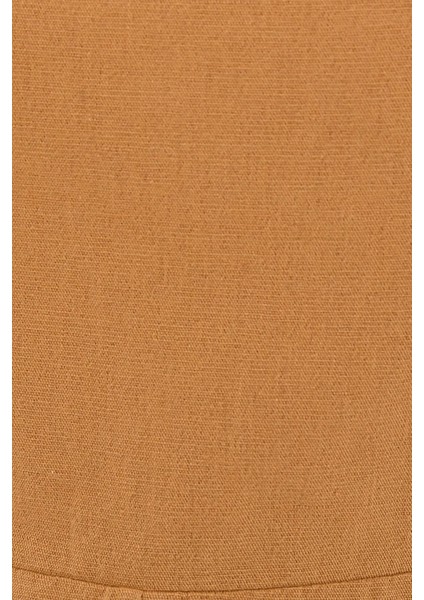 Kadın Sırtı Kesik A Kesim Spagetti Askılı Mini Elbise Deve Kahvesi