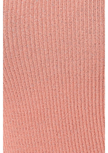 Kadın Kare Yaka Örme Üst Neon Pembe