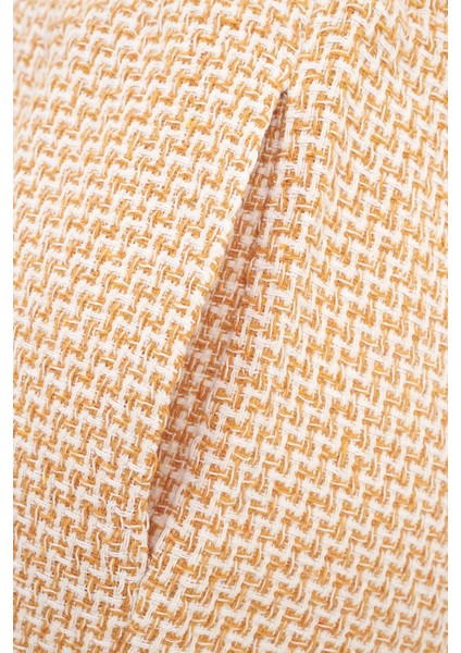 Kadın Tweed Şort Kehribar Sarısı