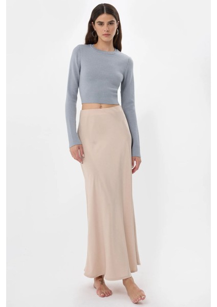 Kadın Temel Örme Üst Grey