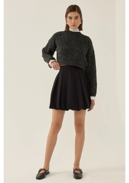 Kadın Mini Balon Etek Siyah