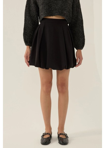 Kadın Mini Balon Etek Siyah