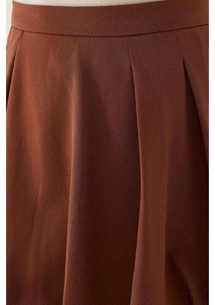 Kadın Mini Balon Etek Brown