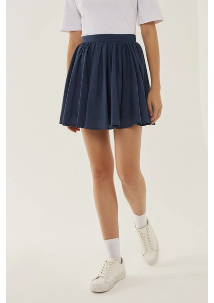 Kadın Volanlı Mini Etek Lacivert