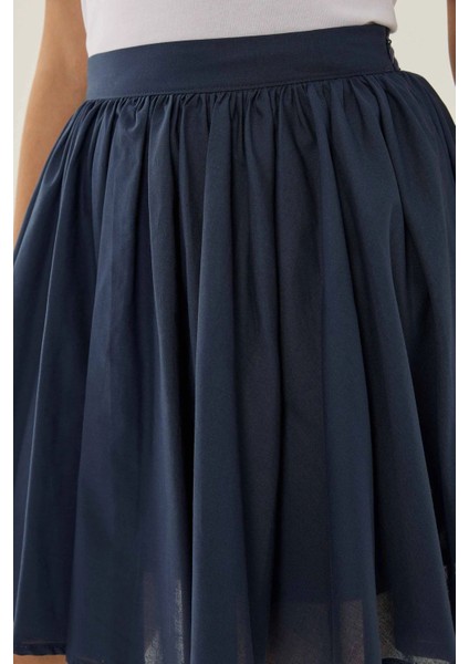 Kadın Volanlı Mini Etek Lacivert