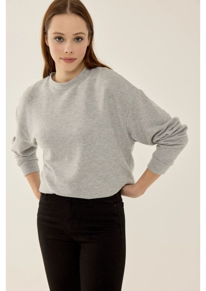 Kadın Rahat Kesim Basic Kazak Grey