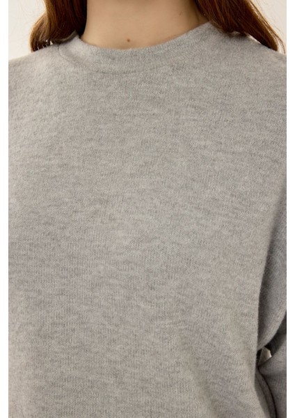 Kadın Rahat Kesim Basic Kazak Grey