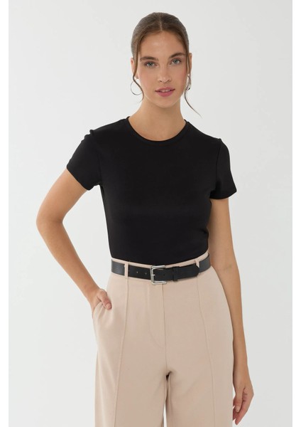Kadın Basic Tişört Black