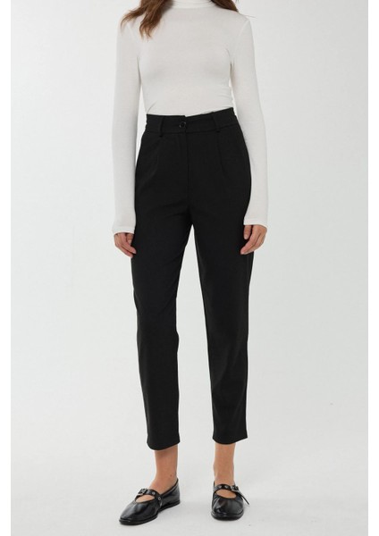 Kadın Havuç Fit Basic Pantolon Siyah