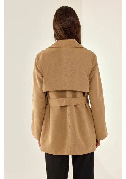 Kadın Kahverengi Trençkot Natural