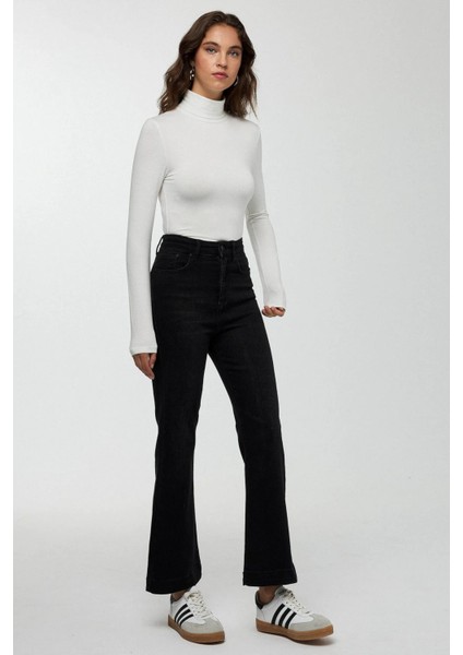Kadın Flare Fit Jean Siyah