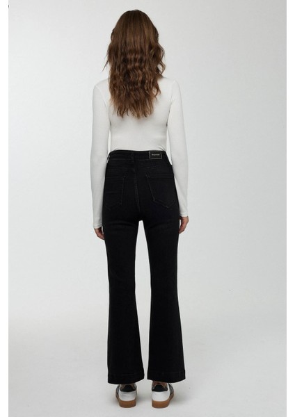 Kadın Flare Fit Jean Siyah