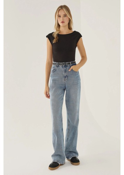 Kadın Sırtı Açık Crop Top Black