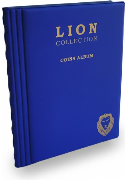 Lion Madeni Para Cep Albümü 10 Sayfa - 120 Cepli - Mavi modelleri