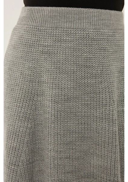 Kadın Triko Mini Etek Grey