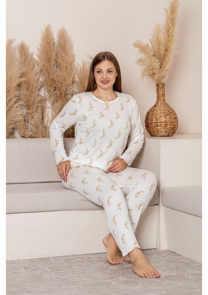Uzun Kollu Büyük Beden Pijama Takımı- Çiçek Desenli,pinterest Basic
