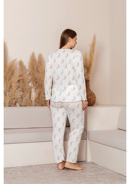 Uzun Kollu Büyük Beden Pijama Takımı- Çiçek Desenli,pinterest Basic indirimleri