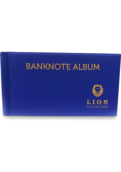 Lion Kağıt Para Cep Albümü - 20 Sayfa -Mavi modelleri