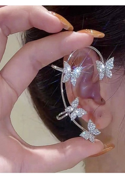 Tekli Zikron Taşlı Kelebek Earcuff Kıkırdak Küpe fiyatları