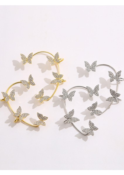 Tekli Zikron Taşlı Kelebek Earcuff Kıkırdak Küpe fırsatları
