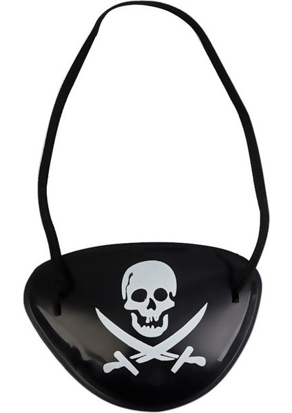 Nessiworld Siyah Renk Kuru Kafa Baskılı Plastik Korsan Göz Maskesi Korsan Göz Bandı