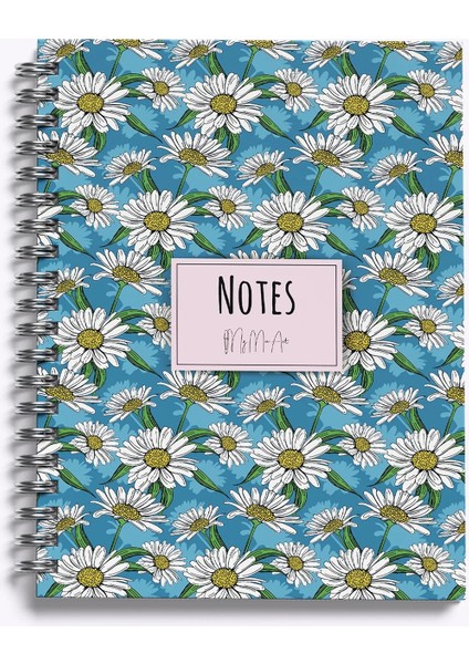 My Mia Art Daisy-Big Sert Kapak Spiralli Defter Çelik Kasa Tükenmez Kalem Hediye modelleri