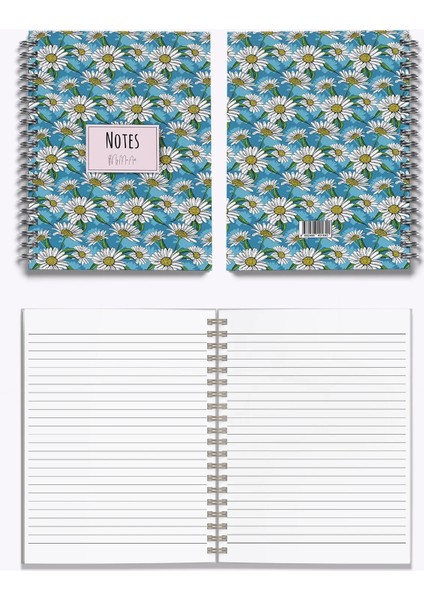 My Mia Art Daisy-Big Sert Kapak Spiralli Defter Çelik Kasa Tükenmez Kalem Hediye fırsatları