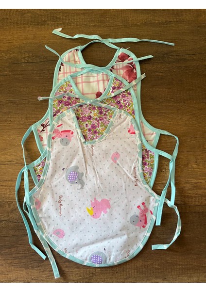 3 Adet Yenidoğan Kız Erkek Bebek Çocuk Önlük Mama Önlüğü