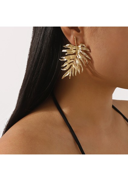 Z.a.r.a. Yaprak Desenli Gold Kaplama Küpe fiyatları