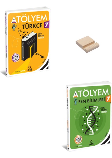 7. Sınıf Atölyem Türkçe ve Fen Bilimleri Soru Bankası + Telefon Standı
