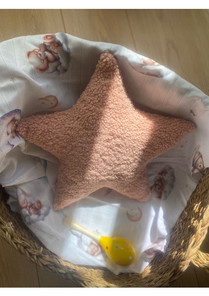Teddy Yıldız Yastık Pembe Bebek/çocuk Odası Dekoratif Yastık 40 cm fiyatları