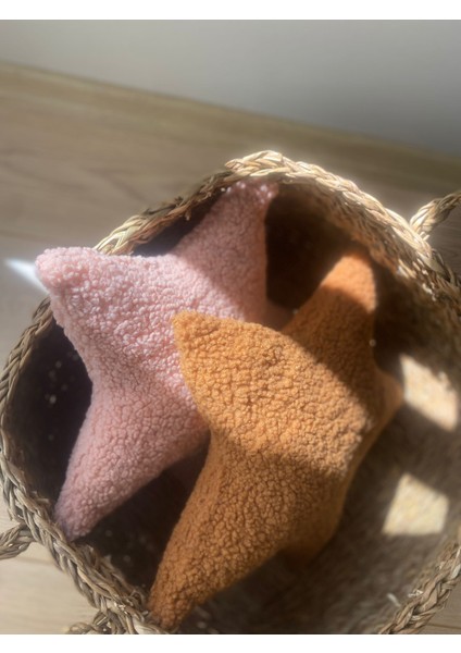 Teddy Yıldız Yastık Pembe Bebek/çocuk Odası Dekoratif Yastık 40 cm fırsatları