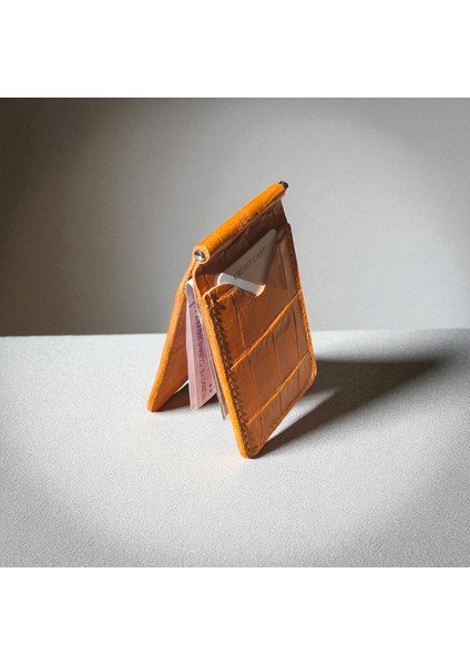 Taba Erkek Cüzdan Para Klipsli Hakiki Deri İnce Pratik Kartlık Cüzdan Desenli