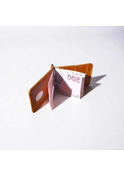 Taba Erkek Cüzdan Para Klipsli Hakiki Deri İnce Pratik Kartlık Cüzdan Desenli