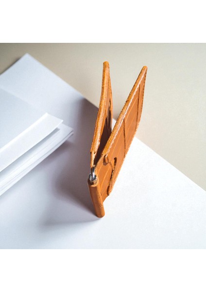 Taba Erkek Cüzdan Para Klipsli Hakiki Deri İnce Pratik Kartlık Cüzdan Desenli