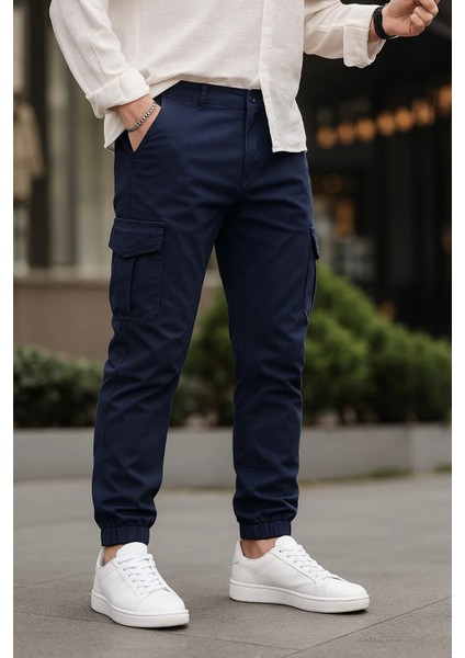 Erkek Lastikli Paça Kargo Cep Lacivert Pantolon fiyatları
