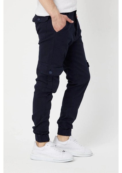 Erkek Lastikli Paça Kargo Cep Lacivert Pantolon fırsatları