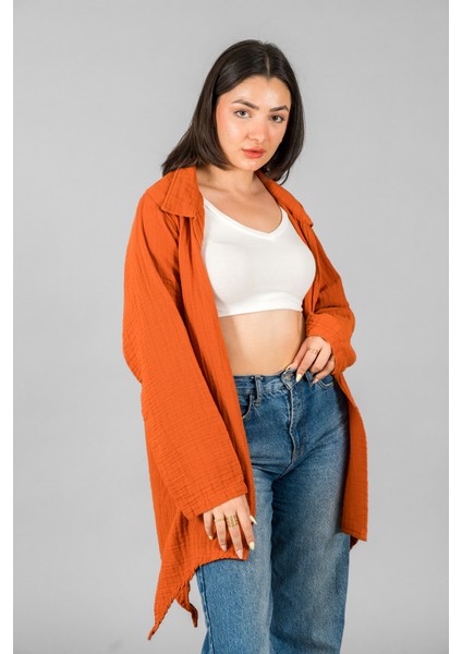 Müslin Kadın Yakalı Kimono