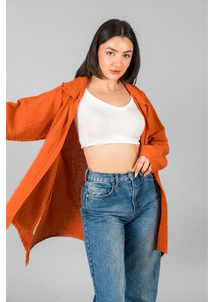 Müslin Kadın Yakalı Kimono