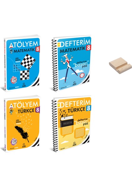 Lgs 8. Sınıf Matematik ve Türkçe Atölyem- Defterim 4lü Set + Telefon Standı